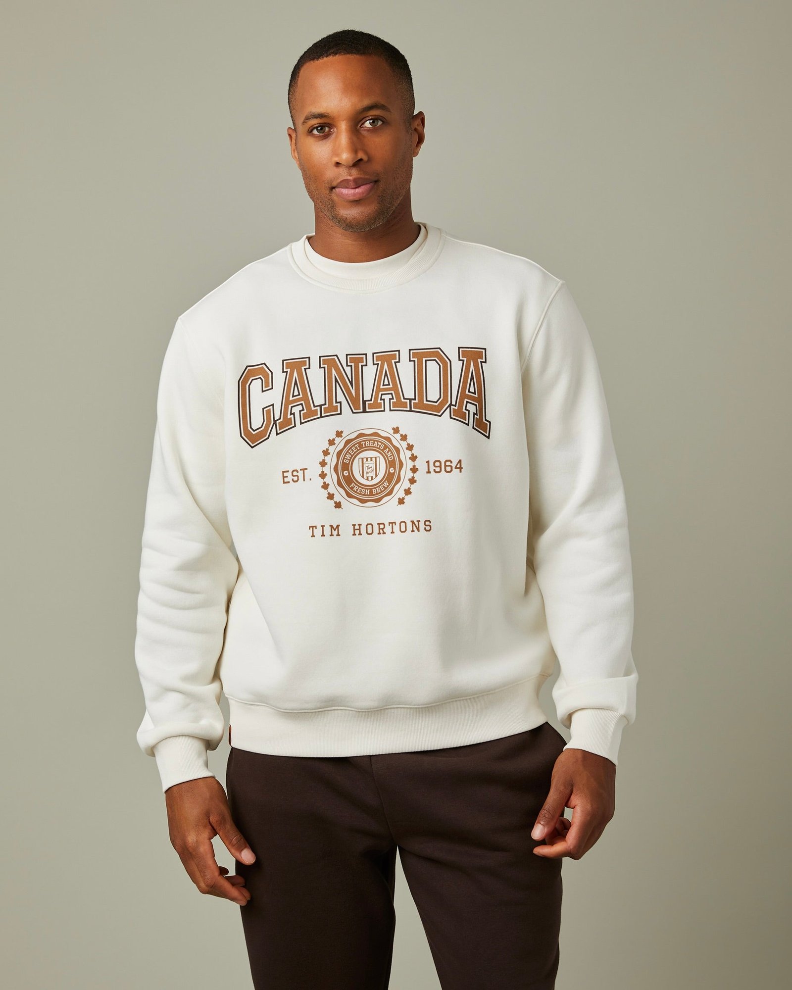 Canada_Sweatshirt_1617 Tims Canada Unisex Crewneck - Cream - Image 1
