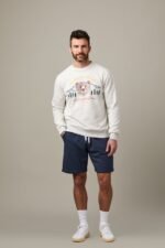 Tims Unisex French Terry Shorts - Navy Marl 9" - Image 2